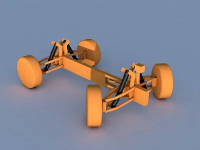 CAR SUSPENSION RIG CINEMA 4D DYNAMICS Low-poly 3D model