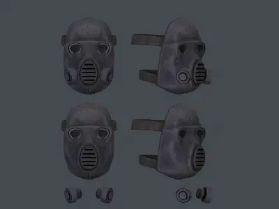 Stalker like gasmask for Dayz game engine Low-poly 3D model