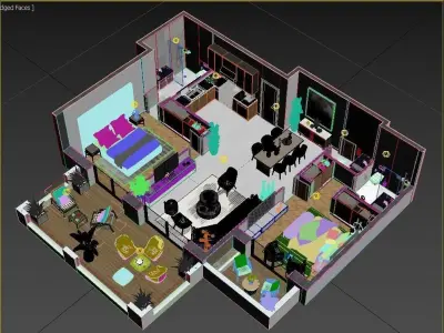 appartment floorplan k3 3D model