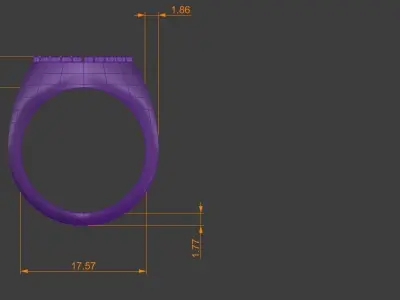 Diamond Signet Ring Gold Silver Platinum Luxury Jewelry 3D print model