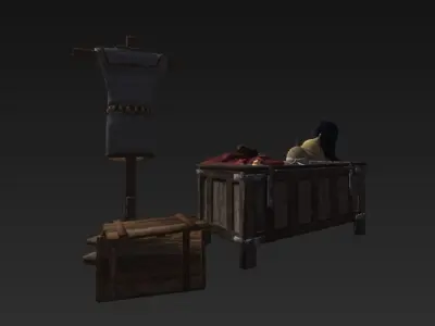 Roman Deco Interior Bundle Low-poly 3D model