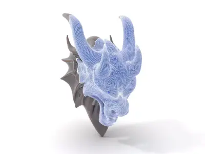 Dark Dragon Sculpture model pack Low-poly 3D model