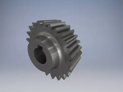 Bevel Gear Precision 3D Model with Technical Drawing 3D print model