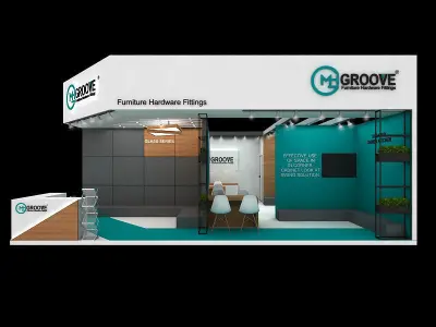 9mtr x 7mtr two side open exhibition stand 3D print model