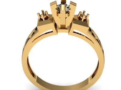 solitaire ring 3D print model 27