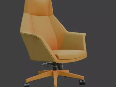 Modern Yellow Executive Office Chair 3D model