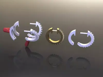 Mid Size Diamond Hoop Earring 1MM50 3D print model