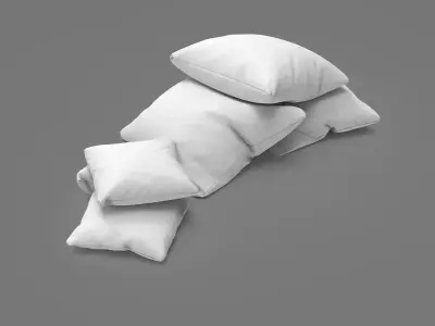 Pillows set pile of 3D model