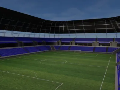 Football Stadium and Interiors Low-poly 3D model purchase