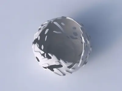 Bowl Spheric wavy with smooth cuts and bulges   3D print model