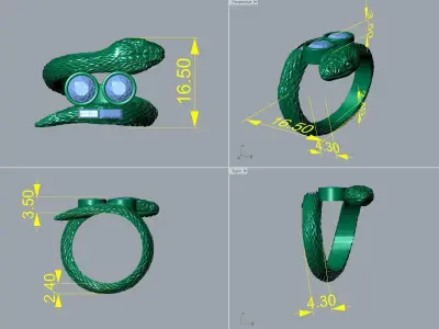 Cobra snake ring 3D print model