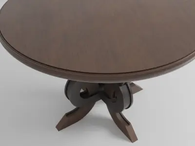 Round Dining Table Low-poly 3D model