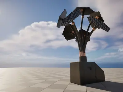 Solar Flower Low-poly 3D model