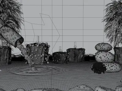 Spa Scene Low-poly 3D model