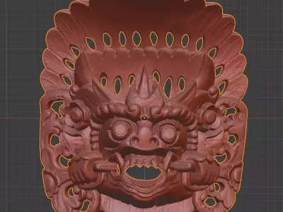 African Mask 03 high-poly 3D print model