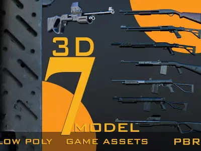 Gun -vol 02 Low-poly 3D model