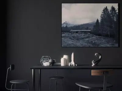 Black interior scene 3D model