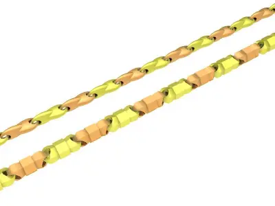 Luxury Two Tone Geometric Jewelry Chain 3D Model  4200 3D print model