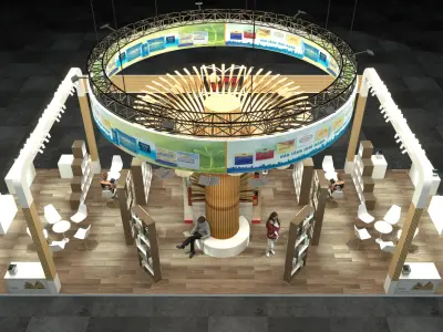 book exhibition booth -  book stall sketchup 3D model