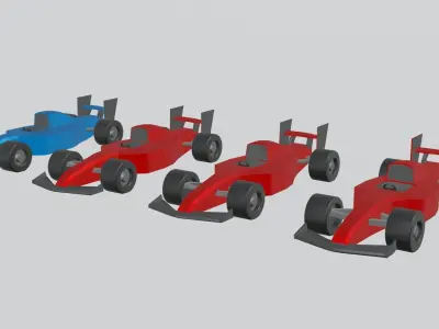 Formula racing car Low-poly 3D model
