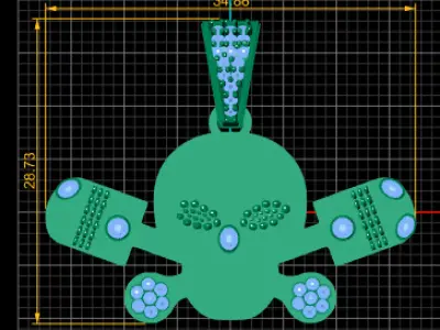 skull pendant design 3D print model