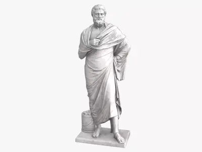 Sophocles Antique Statue - White Marble Low-poly 3D model