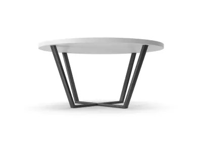 Table 3 black metall and white circle top model 3D model