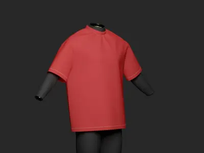 Casual 3D T Shirt Bundle 5 MD Models OBJ FBX Quad Low-poly 3D model