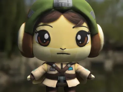 plushie Leia Organa Low-poly 3D model