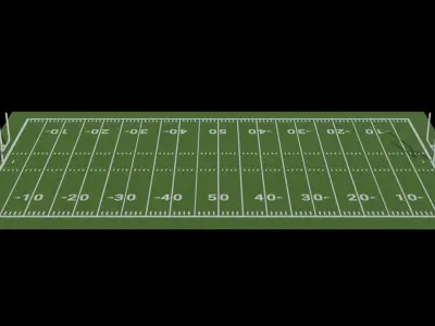 Football field Low-poly 3D model