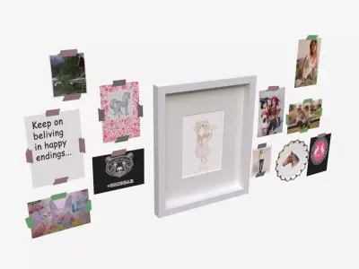 Wall decors pictures plate 3D model