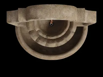 Mission Style Outdoor Fountain With Led Lights Low-poly 3D model