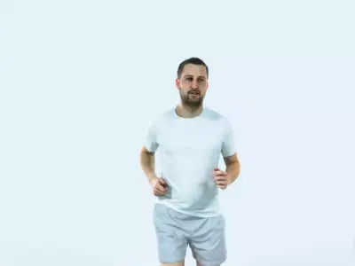 Portrait 07M Running Jogging Football Sports Man Low-poly 3D model purchase