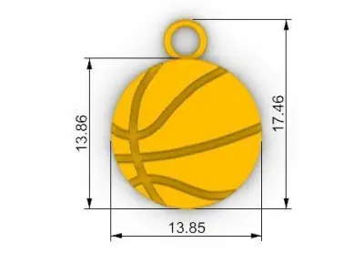 Colgante De Balon De Balocesto Basketball Ball Shaped Pendant SM 3D print model