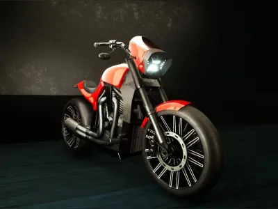 Modular Motorbike Low-poly 3D model