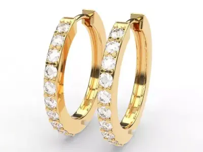 HOOP EARRINGS WITH DIAMONDS PRODUCTION MODEL 3D print model