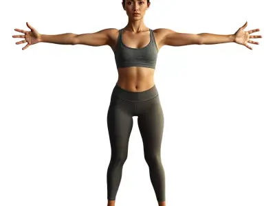 Dynamic Fitness Woman model pack Low-poly 3D model