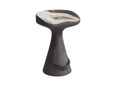 Black Cement Counter Stool Low-poly 3D model