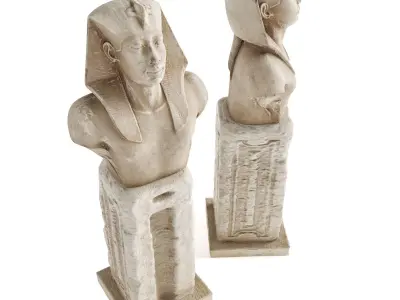 Pharaon Egypt bust Low-poly 3D model