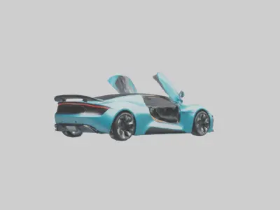 Electric Sports Car model Low-poly 3D model