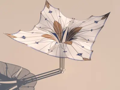 Pavillon shade sails Low-poly 3D model Free 3D model