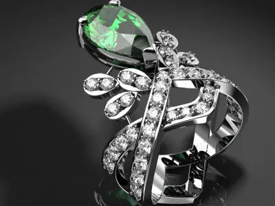 wedding diamond ring  3D print model