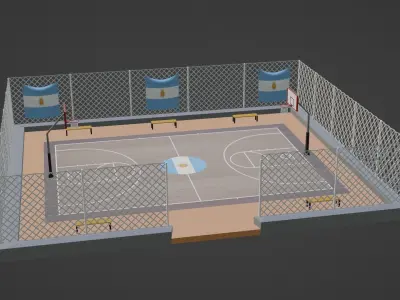  Basketball Stadium - Argentina Low-poly 3D model