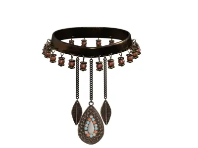 Antique gold necklace Low-poly 3D model