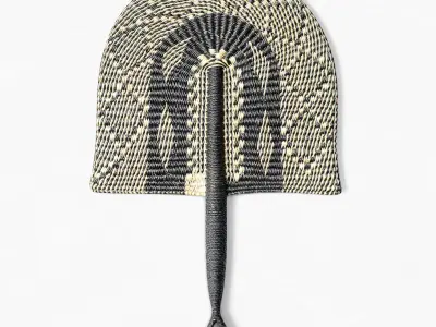 African Handwoven Fan 4 3D model