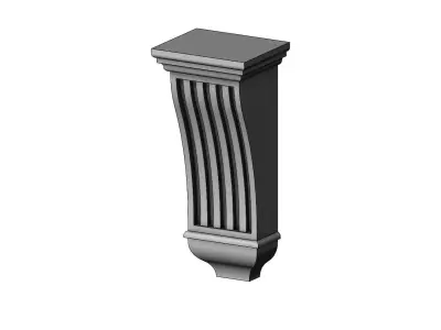 Reeded Renaissance Transitional Corbel and Bar Bracket 3D print model