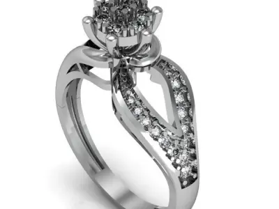 daimond ring 3D print model shop