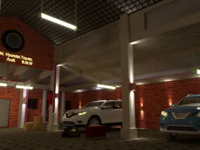 Game Car Garage 3D model 3D model