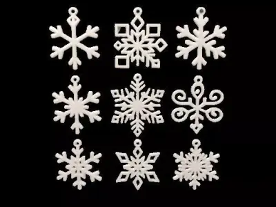 Snowflake Ornament Set 3D print model