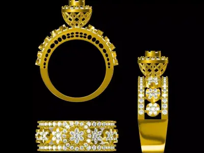 Luxury Gold Ring with Diamond  JCAD 3D Model 3D print model